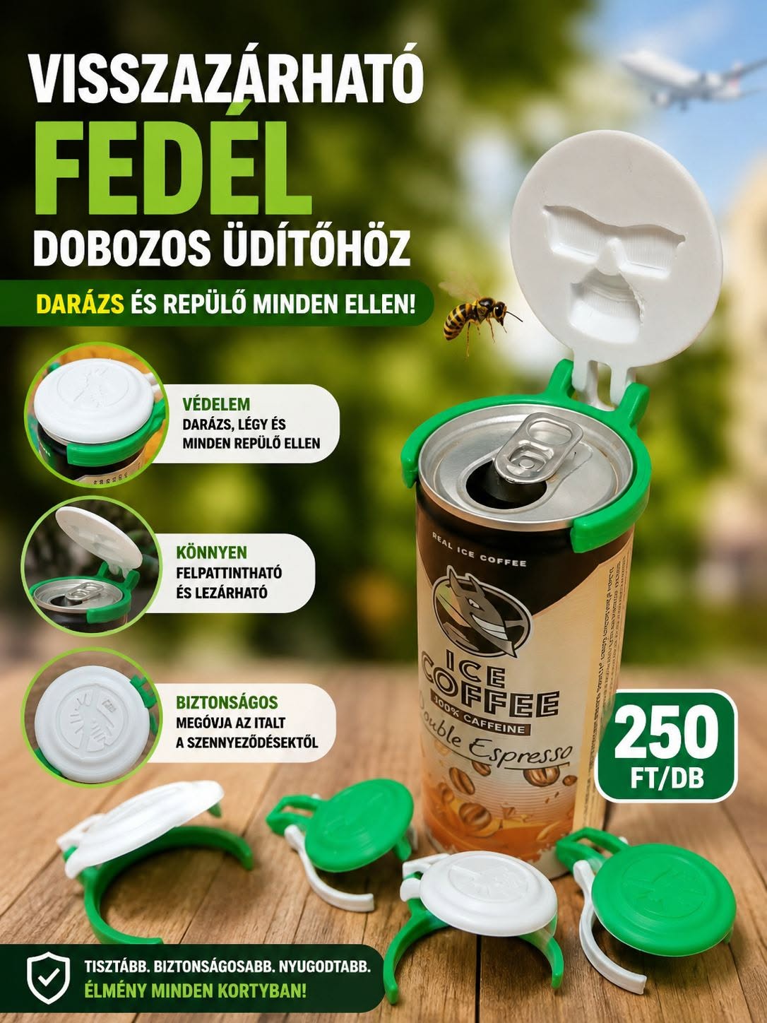 Visszazárható dobozos ital fedél flyer